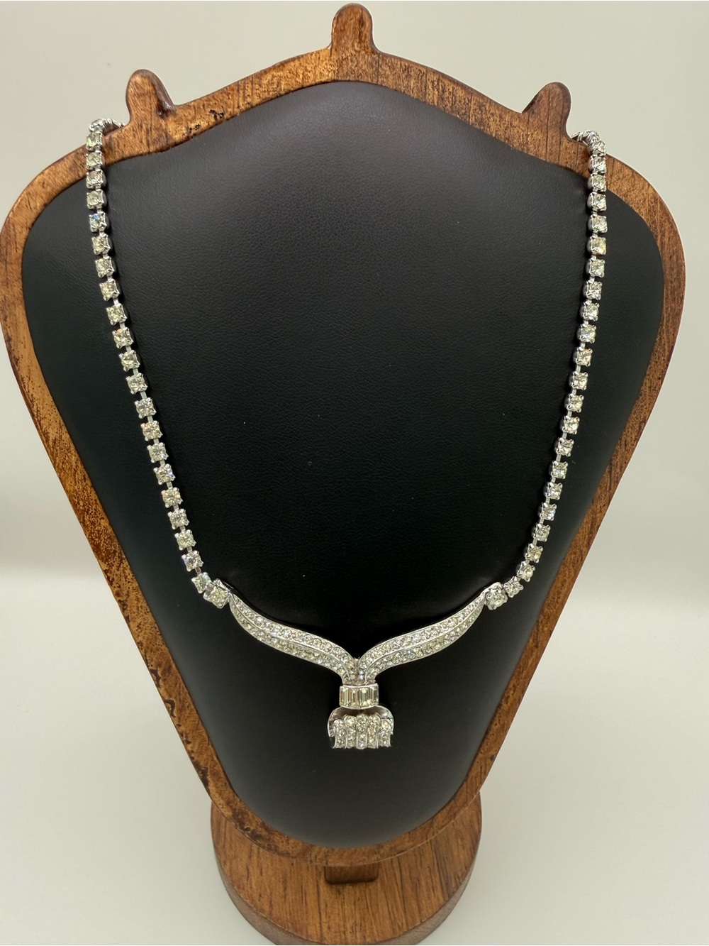 Rare Signed Halbe Rhinestone Statement Necklace